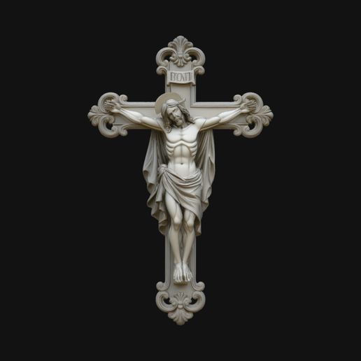 Gothic Crucifix Cross Pendant Design 1 - 3D Print Model