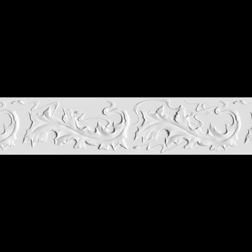 Classic Acanthus Leaf Scroll Crown Molding Relief / Architectural Decorative Border STL