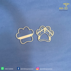 Huellas.png STL file Dog footprint cookie cutters・3D print object to download