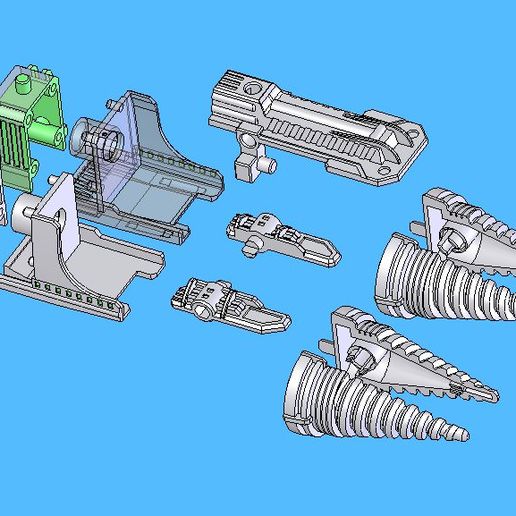 Upgrade parts for TFC Hercules (3rd party Devastator) 3D model
