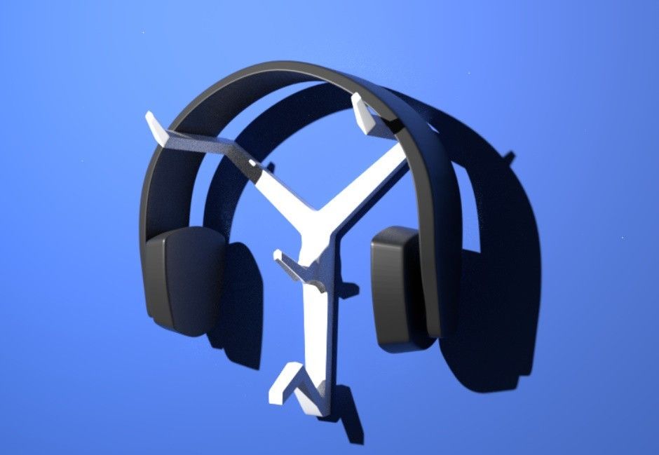 Headphone Stand.jpg Download STL file Wall-Mounted Headphone Stand • Model to 3D print, MCKillerZ1