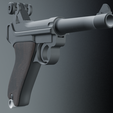 render0005.png Luger P08 Pistol (Rigged) 3D Model.