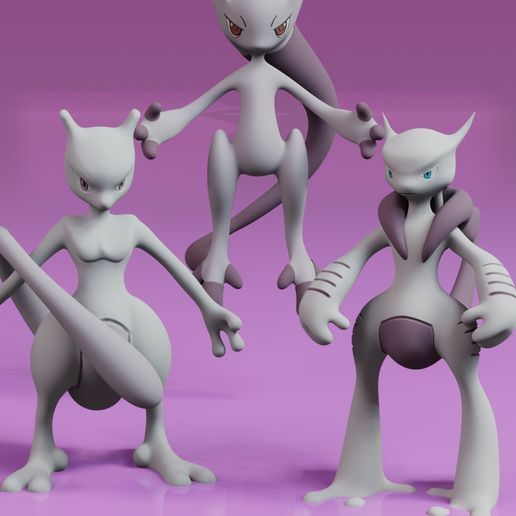 🐉 Mewtwo Pack X/Y forms・ STL File for 3D printing・Cults
