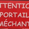 IMG_20210510_105415.jpg Fichier STL gratuit Plaquette "Attention portail méchant"・Objet pour imprimante 3D à télécharger