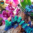 Orchid-3.jpg Orchid Dragon, Cinderwing3d, Articulating Flexi Dragon, Spring Flower Dragon,Print-in-place, No supports