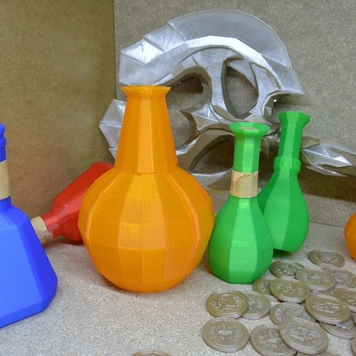 Skyrim fortify and poison potion // props replica 3D model