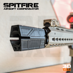 3DTAC_Compensators_Spitfire_Demo.png STL file 3DTAC / Airsoft Compensators: Spitfire・Model to download and 3D print