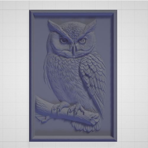 Majestic Owl 3D Model for CNC – Detailed STL File 3D model