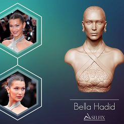 Bella Hadid A\SELFIX Archivo STL Escultura retrato Bella Hadid modelo de impresión 3D・Objeto de impresión 3D para descargar, selfix