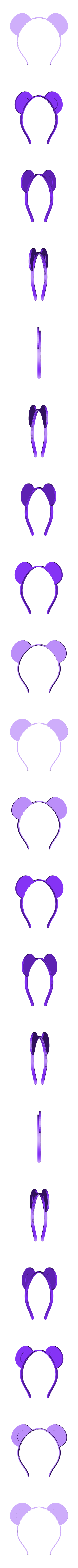 ears-wide.stl Fita para a cabeça com orelhas de animais, personalizável