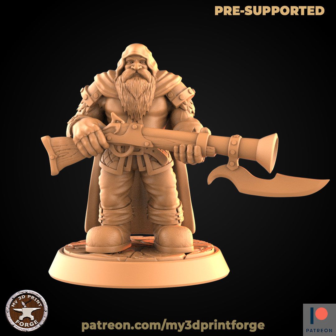 Download file Dwarf Rifleman Standing • 3D print template • Cults