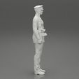 Girl-0009.jpg 3D file Naval reserve officer standing holding gun・3D printer model to download