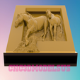 4.png Two Horses,3D MODEL STL FILE FOR CNC ROUTER LASER & 3D PRINTER