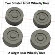 3_-_4_Different_wheel-tires.jpg N Scale - White COE Fuel Truck for switch machine push-pull slide