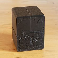 P5046959_DxO.jpg 3D file Black 100 card (Commander) geared deck box with magnetic latch・3D printable design to download, CartesianCreationsAU