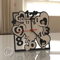 untitled.42.jpg Файл STL Modern table heart clock・3D-печатная модель для загрузки