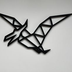 Pteradacyl.jpeg STL file Geometric Pterodactyl Wall Art・Design to download and 3D print