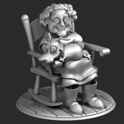 00.jpg Muriel in her rocking chair with Courage the dog/ Courage
