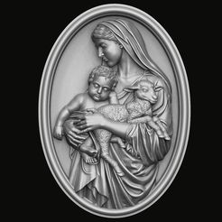 136.10.jpg Colgante María con el Niño Jesús Modelo para imprimir en 3D