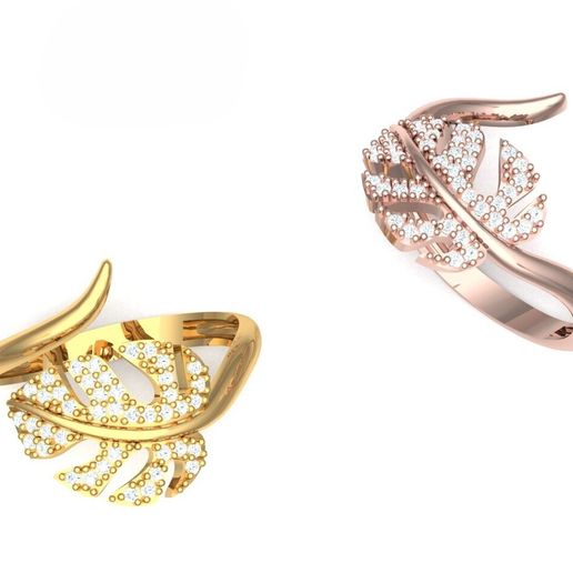 3D file Leaf design ring 💍 ・Template to download and 3D print・Cults