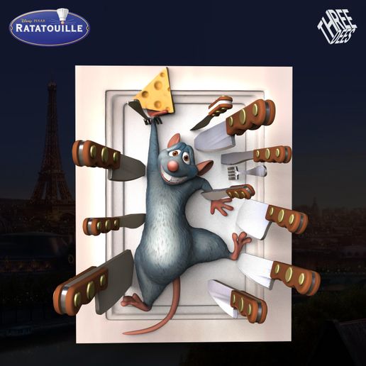 Remy "Knife Throw" Diorama – Ratatouille