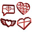 pack enamorados x4 - parte 2.jpg cookie cutter valentine's day - valentine - love - cookie cutter valentine's day - valentine's day - love - Pack x 8 unid