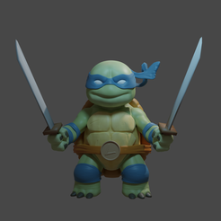 Front.png STL file Leonardo TMNT Chibi・Template to download and 3D print
