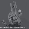 -_. 28mm French Plane Destroy - Nieuport 11 WW1 6 planes, 3 pilots (3 nationalities) - Files Pre-supported