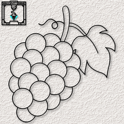 project_20230911_1244131-01.png STL file grapes wall art bunch of grapes wall decor wine 2d art realistic food・Design to download and 3D print