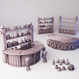 3d.png Tavern/Lounge Bar, Stage & Shelves | RPG Scatter Scenery For Tabletop Wargames and Role Playing Games
