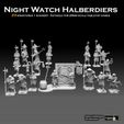 NIGHT WATCH HALBERDIERS 23 MINIATURES + SCENERY - SUITABLE FOR 28MM SCALE TABLETOP GAMES DicITAL DOWNLOAD lee Nae 4 | cnr Night Watch Halberdiers
