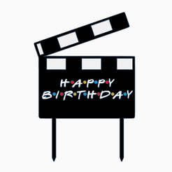 2023-05-25-13_20_37-Window.png STL file Happy Birthday Friends Cake Topper・Template to download and 3D print