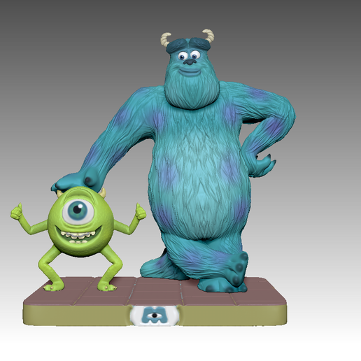James P. Sullivan sully and mike wazowski from monsters inc and monsters  university STL File for 3D printingCults