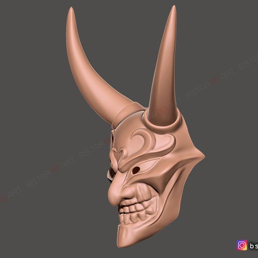 09.jpg Teufel Maske - Satan Maske - Hannya Maske - Halloween cosplay 3D-Druck Modell