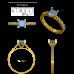 1.png Fichier STL Bague à diamant Princes・Modèle imprimable en 3D à télécharger