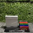 371331023_1485215442258506_2139927270367756267_n.jpg GAMEBOY ADVANCE SP HOLDER / STAND WITH 5 GAME CARTRIDGES CASES
