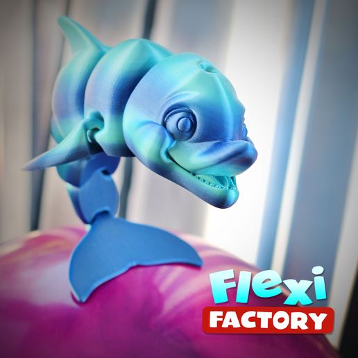 dan_sopala_flexi_factory_dolphin_06.jpg Файл STL Симпатичный дельфин на флекси-принтере・Модель для загрузки и печати в формате 3D, FlexiFactory