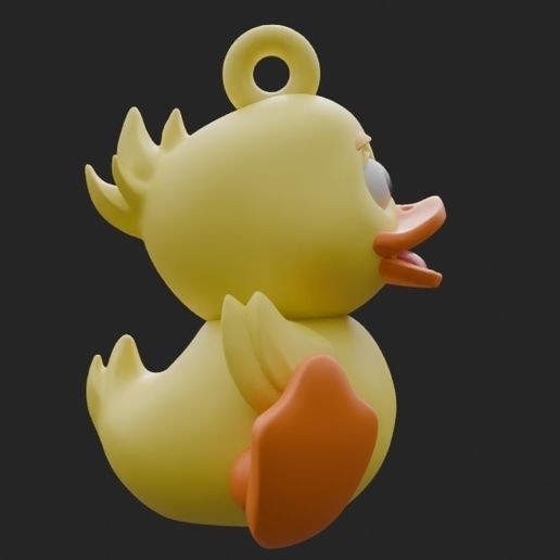 Chibi Duck Keychain Pendant 3D model