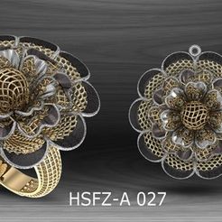 HSFZ-A-25-Copy.jpg STL file Gold Ring Earring and Pendant R27・3D printable model to download