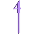 Topper Num - Clásico 4.stl Cake topper - Classic numbers 0-9