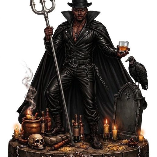 Exu com Tridente e Caveira | Exu Statue STL | Umbanda 3D Print  📝 Descrição