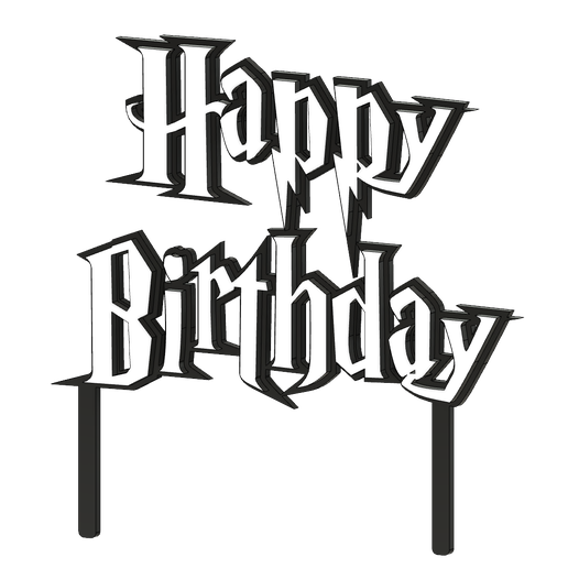 Happy-Birthday-HP-v1.png STL file Happy Birthday Harry Potter・3D printing idea to download, Upcrid