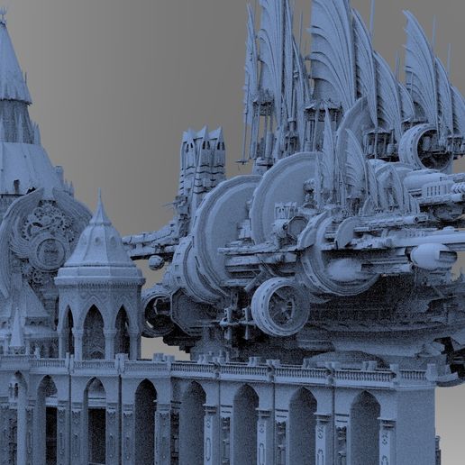 Ancient gothic cathedral square kitbash extended 2