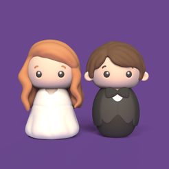 WeddingCakeTopper1.png Archivo 3D Adorno para tarta de boda・Objeto imprimible en 3D para descargar