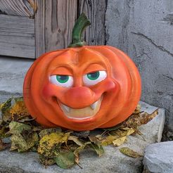 3D_Printed_Cartoon_Pumpkin_5.jpg Free STL file Huge Cartoon Style Halloween Pumpkin・3D printer model to download, creaturesandtheming