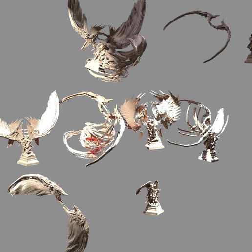 Heaven and hell sculpture battle 7 designs 3D!
