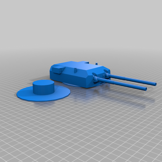 Bismarck class main gun turret 3D model