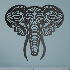 Elephant-2.png STL file Elephant Wall Art・3D print design to download