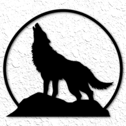 project_20230305_1458500-01-1.png STL file wolf howling moon wall art wolf wall decor 2d・3D printer model to download