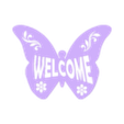Butterfly WELCOME WALL ART WALL DECOR BWWA2.stl Butterfly WELCOME WALL ART WALL DECOR BWWA2